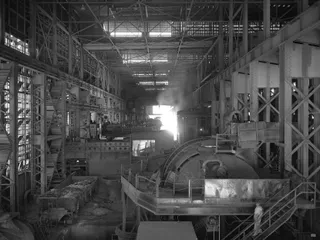 The interior of the Kaiser Steel mill, Fontana, California