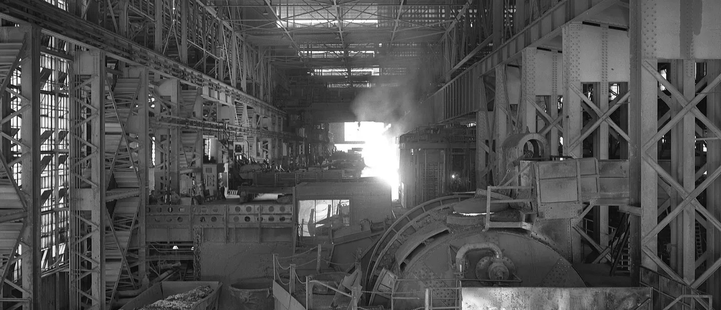 The interior of the Kaiser Steel mill, Fontana, California