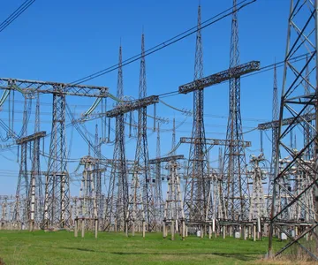 The switchyard of a 750 kV electrical substation