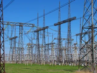 The switchyard of a 750 kV electrical substation