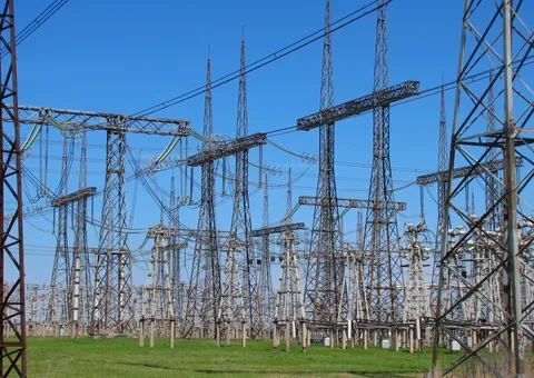 The switchyard of a 750 kV electrical substation